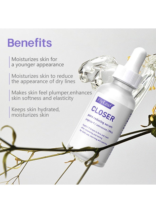 Fly Leaf Closer Pore Reducing Serum, Pore Minimizer Serum | 9 Peptides, Vegan Collagen, Adenosine, PHA | Korean Pore Minimizer for Glass Skin, Anti-Aging, Hydration, Elasticity 30ml - Image 2
